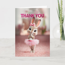 Adorable Baby Bunny in Pink Tutu Thank You Karte