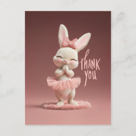 Adorable Baby Bunny in Pink Tutu Thank You Postkarte