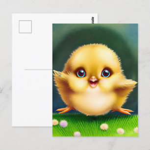 Adorable Baby Chick Postkarte