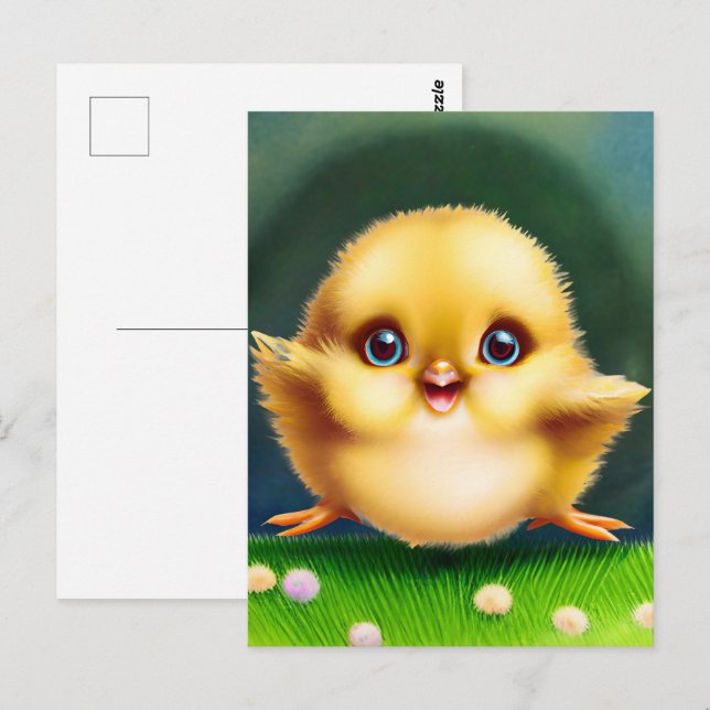 Adorable Baby Chick Postkarte (Vorne/Hinten)