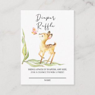 Adorable Baby Deer Diaper Raffel Ticket Begleitkarte