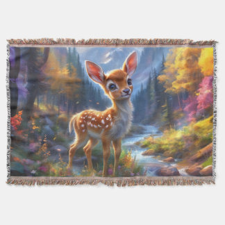 Adorable Baby Deer in einem verzauberten Wald Decke