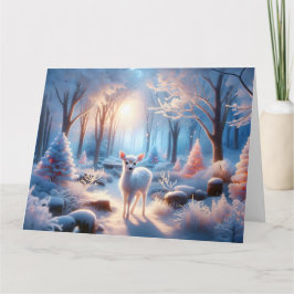 Adorable Baby Deh im Winterwald Karte