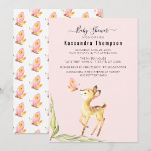 Adorable Baby Deh mit Butterfly-Babydusche Einladung