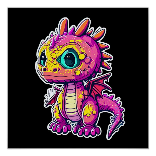 Adorable Baby Dinosaur | Jurassic Joy Poster (Vorderseite)
