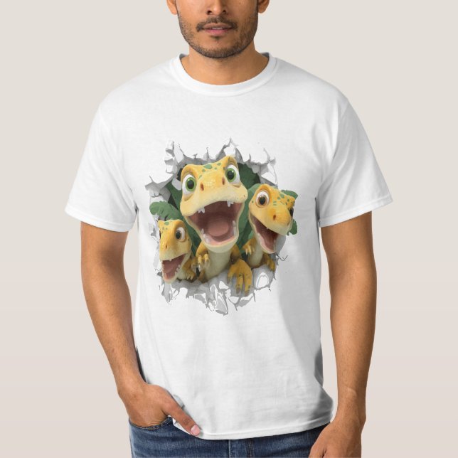 Adorable Baby Dinosaur T - Shirt Design (Vorderseite)