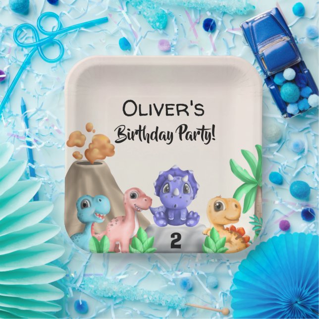 Adorable Baby Dinosaurier Geburtstagsparty Pappteller (Party)