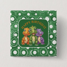 Adorable Baby Dinosaurier's Party Button