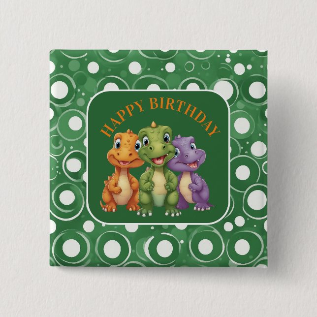 Adorable Baby Dinosaurier's Party Button (Vorderseite)