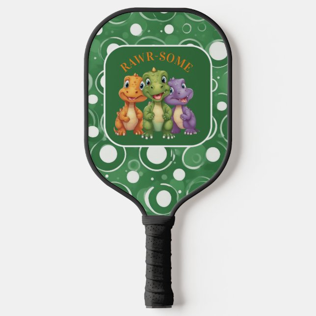 Adorable Baby Dinosaurier's Party Pickleball Schläger (Vorderseite)
