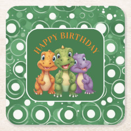 Adorable Baby Dinosaurier's Party Rechteckiger Pappuntersetzer