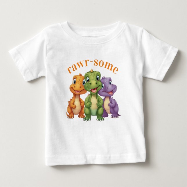 Adorable Baby Dinosaurier's Party T-shirt (Vorderseite)