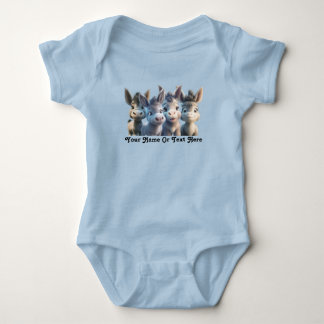 Adorable Baby Donkey Farm Tiere Personalisiert Strampler