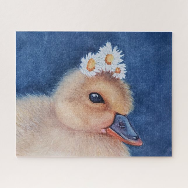 Adorable Baby Duck mit White Daisies Puzzle (Horizontal)