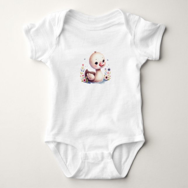 Adorable Baby Duck Print Strampler (Vorderseite)