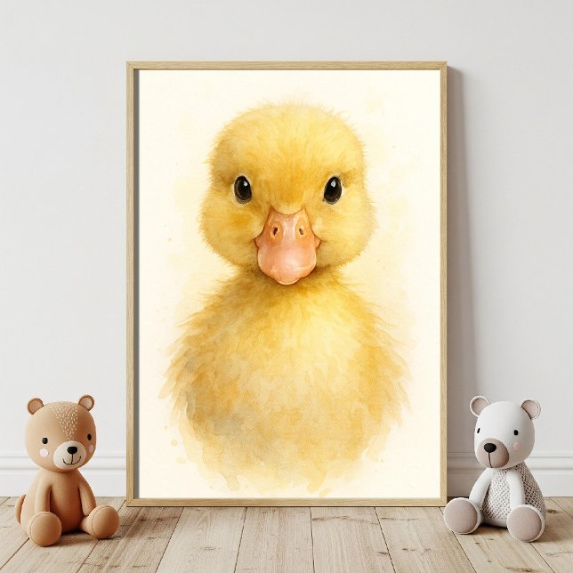 Adorable Baby Duckling Watercolor Portrait Poster (Von Creator hochgeladen)