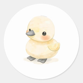 Adorable Baby Duckwater Aquarell Druckaufkleber Runder Aufkleber