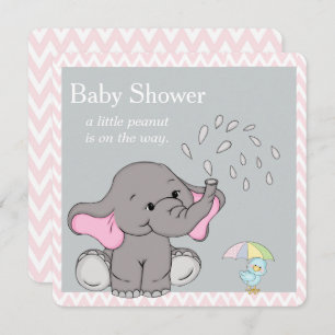 Adorable Baby Elephant Baby Dusche Einladung