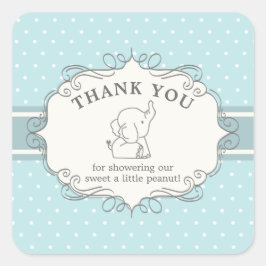 Adorable Baby Elephant | Babydusche Vielen Dank Quadratischer Aufkleber