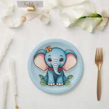 Adorable Baby Elephant Blue
