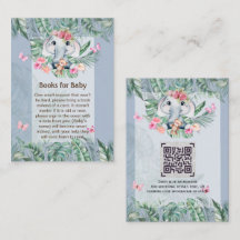 Adorable Baby Elephant Book Gedicht Request Card