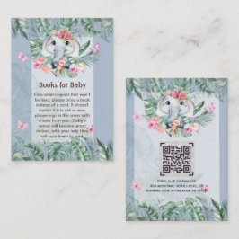 Adorable Baby Elephant Book Gedicht Request Card Begleitkarte