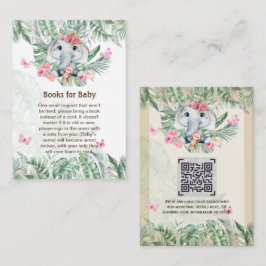 Adorable Baby Elephant Book Gedicht Request Card Begleitkarte