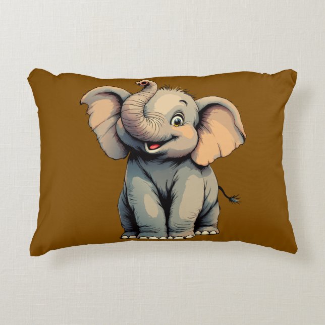 Adorable Baby Elephant Dekokissen (Vorderseite)