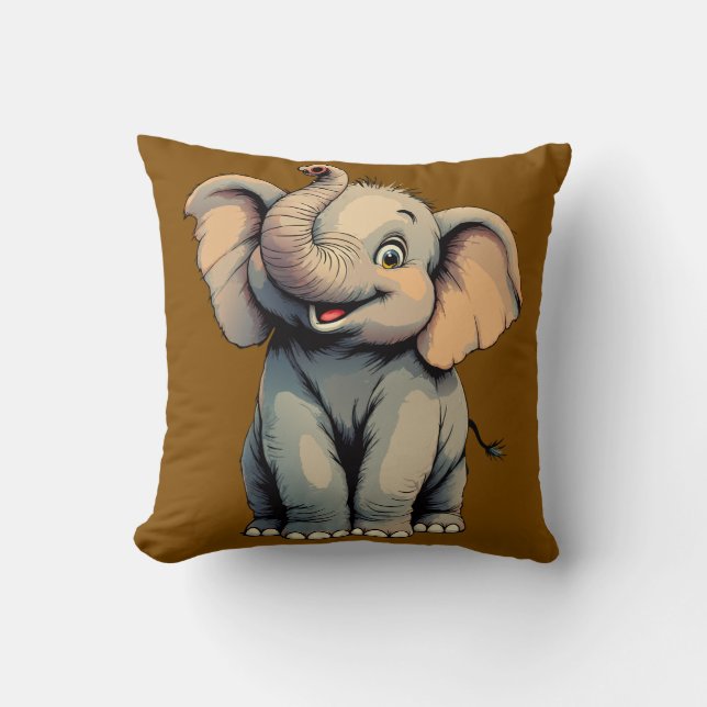 Adorable Baby Elephant Kissen (Vorderseite)