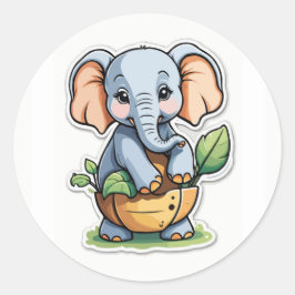 Adorable Baby Elephant Sticker - Niedlich Safari