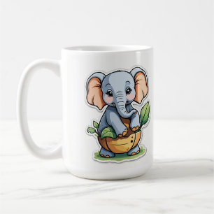 Adorable Baby Elephant Sticker - Niedlich Safari Kaffeetasse