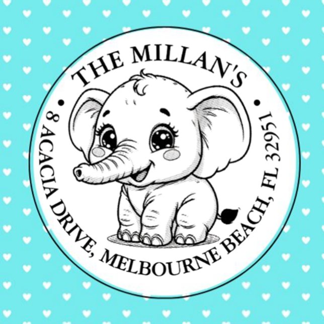 Adorable Baby Elephant Thema Permastempel (Celebrate special moments with our adorable baby elephant self-inking stamp.)