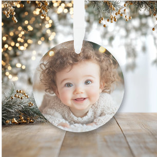 Adorable Baby Foto Die erste Weihnacht des Babys Ornament
