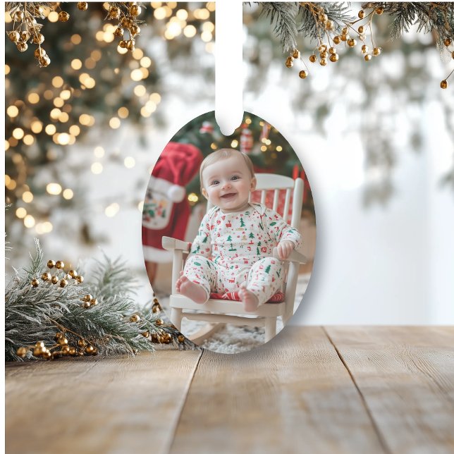 Adorable Baby Foto | Die erste Weihnacht des Babys Ornament (Von Creator hochgeladen)