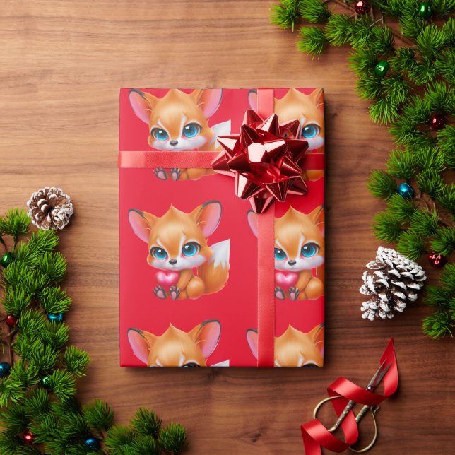 Adorable Baby Fox Geschenkpapier (Feiertagsgeschenk)
