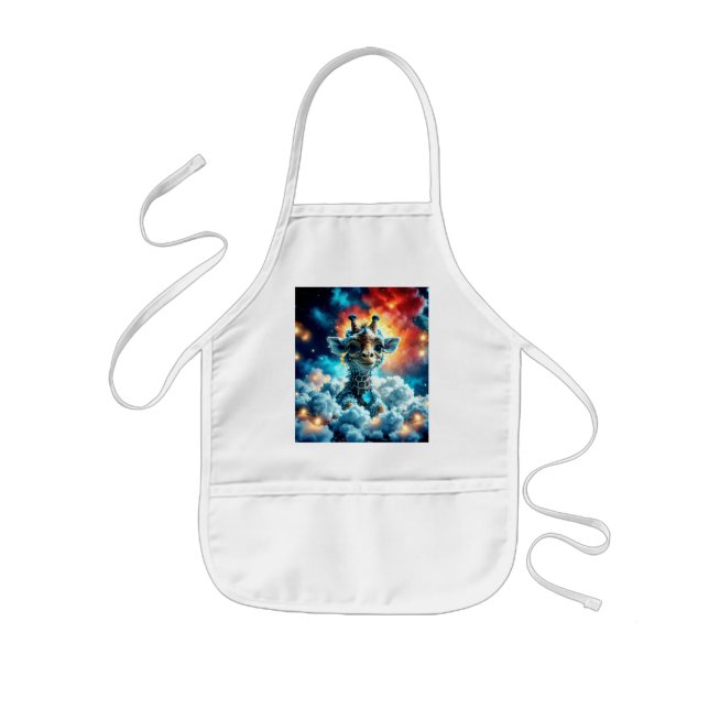 Adorable Baby Giraffe Kopf in Wolken Kinderschürze (Vorne)