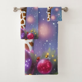 Adorable Baby Giraffe mit Holly und Glitzer Badhandtuch Set
