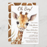 Adorable Baby Giraffe Oh Boy Baby Dusche Einladung<br><div class="desc">Adorable Baby Giraffe Oh Boy Baby Dusche Einladung</div>