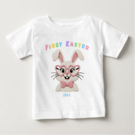 Adorable Baby Girl First Easter Bunny Baby T-shirt