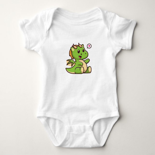 Adorable Baby Green Dragon Strampler (Vorderseite)