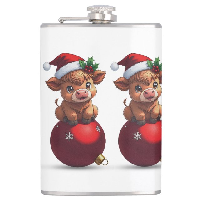 adorable baby highland cow sitting flachmann (Vorderseite)