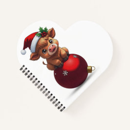 adorable baby highland cow sitting notizbuch