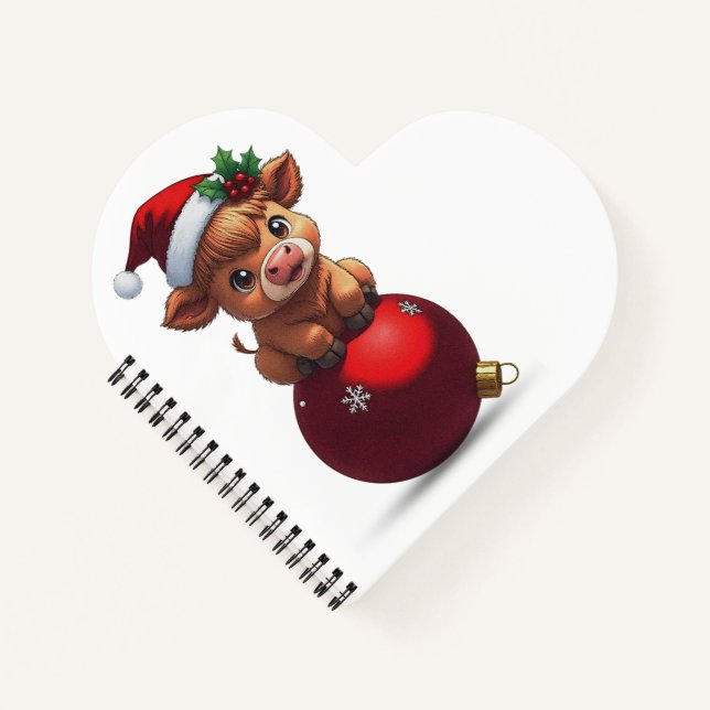 adorable baby highland cow sitting notizbuch (Vorderseite)