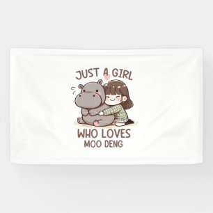 Adorable Baby Hippo, Jus A Girl, der Moo Deng Lieb Banner