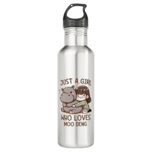 Adorable Baby Hippo, Jus A Girl, der Moo Deng Lieb Edelstahlflasche
