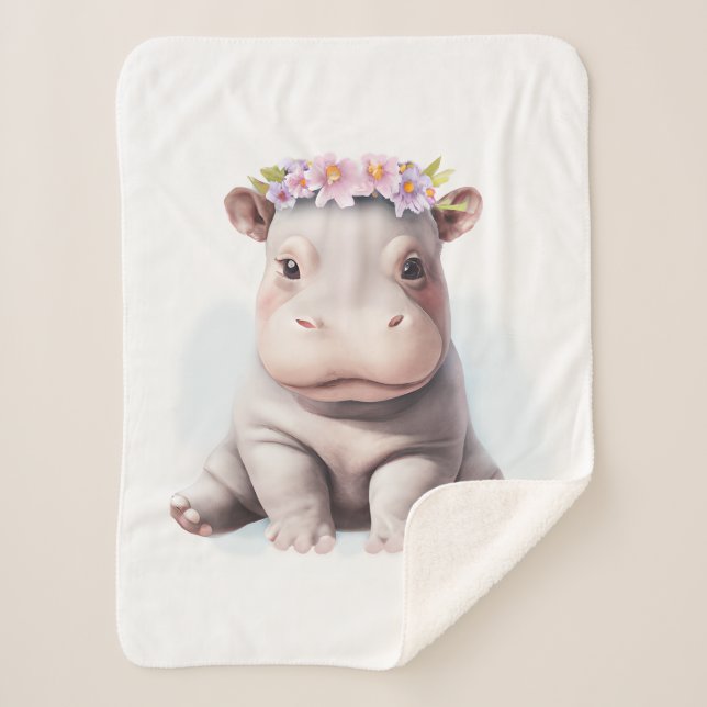 Adorable Baby Hippopotamus Sherpadecke (Vorderseite)