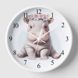 Adorable Baby Hippopotamus Uhr