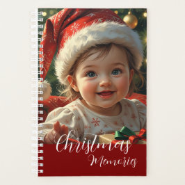 Adorable Baby in Santa Outfit mit Weihnachten Planer