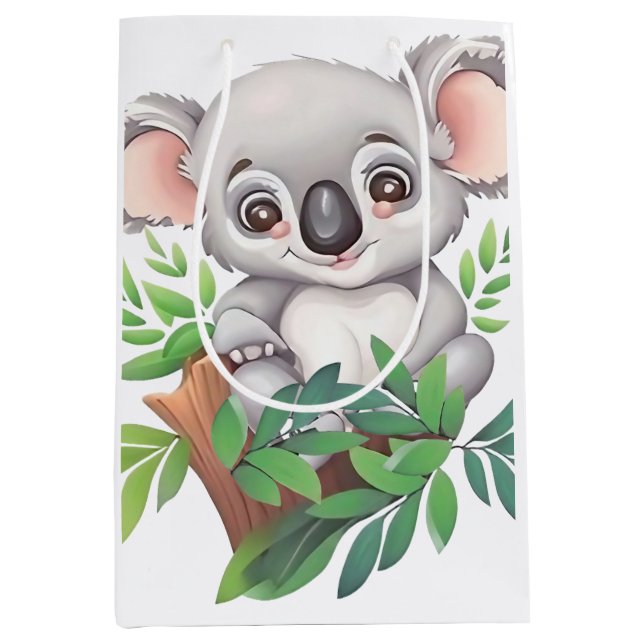 Adorable Baby Koala Bear Mittlere Geschenktüte (Vorderseite)