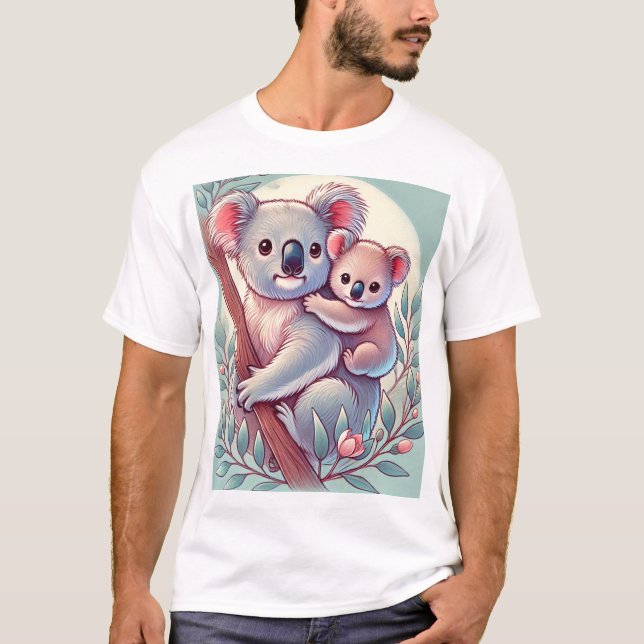 Adorable Baby Koala und Mutter T - Shirt Design (Vorderseite)